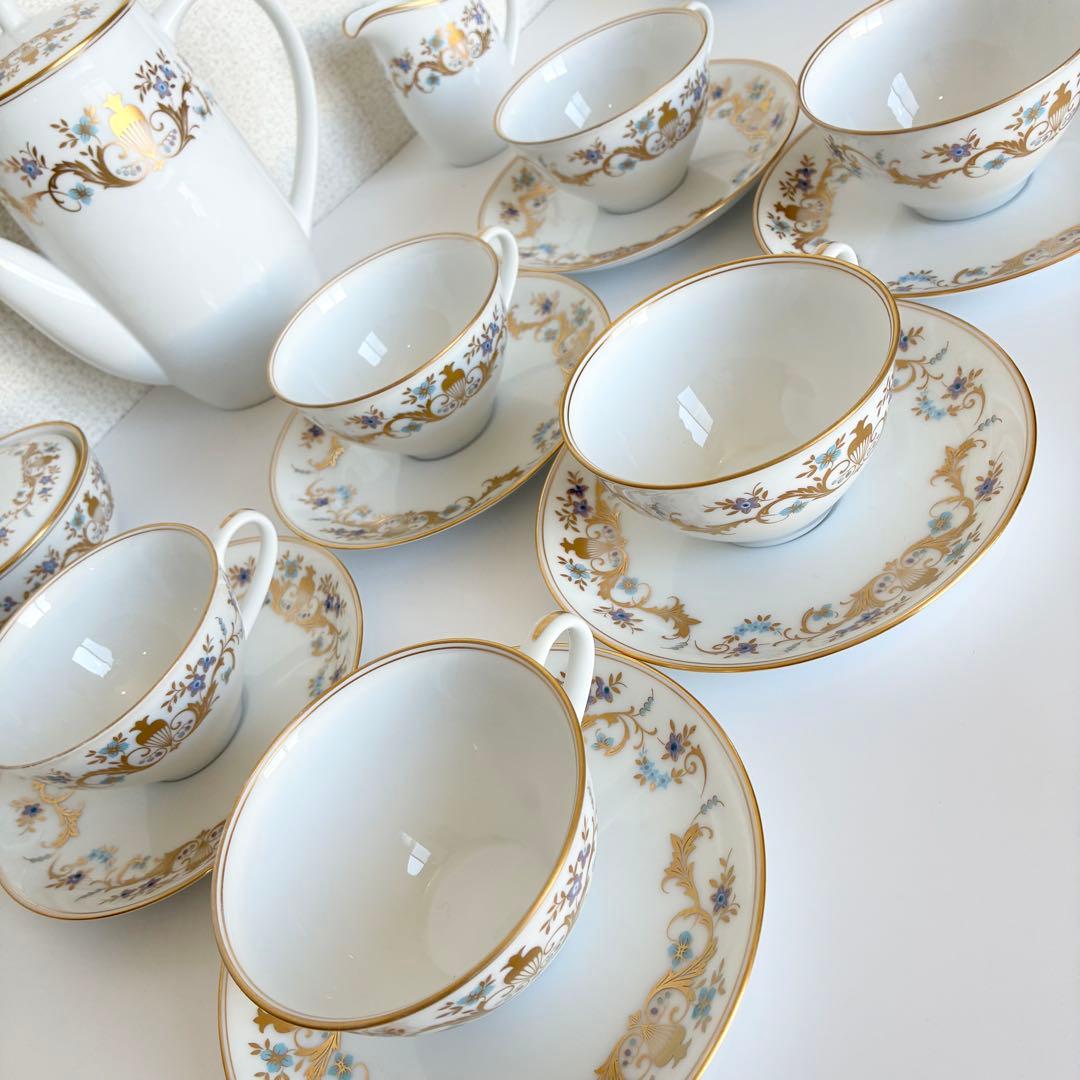 極美品】大倉陶園 OKURA 小花 金彩 ティー・コーヒーセット 豪華計21点