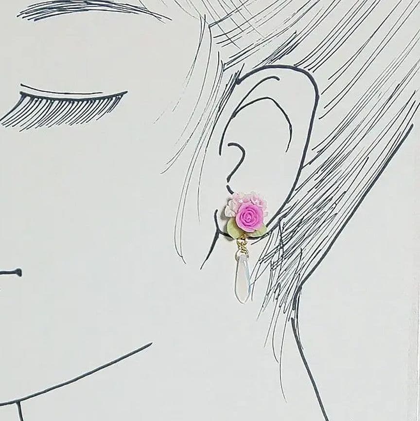 【290】薔薇のピアス／イヤリング