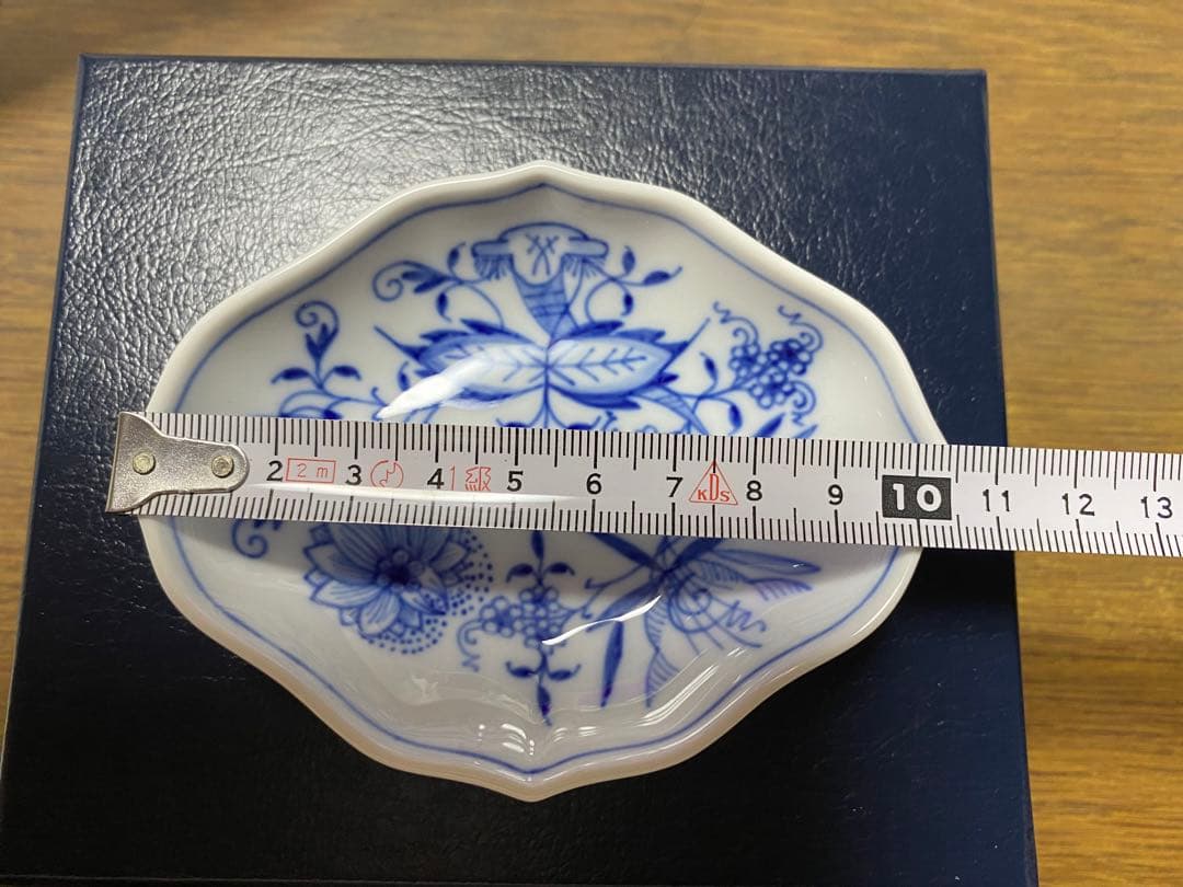 MEISSEN 花と蝶模様 八角形皿 ギフトボックス付き