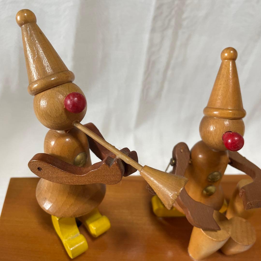 美品　prologue カラクリ　ピエロ　オルゴール　木製　置物　インテリア