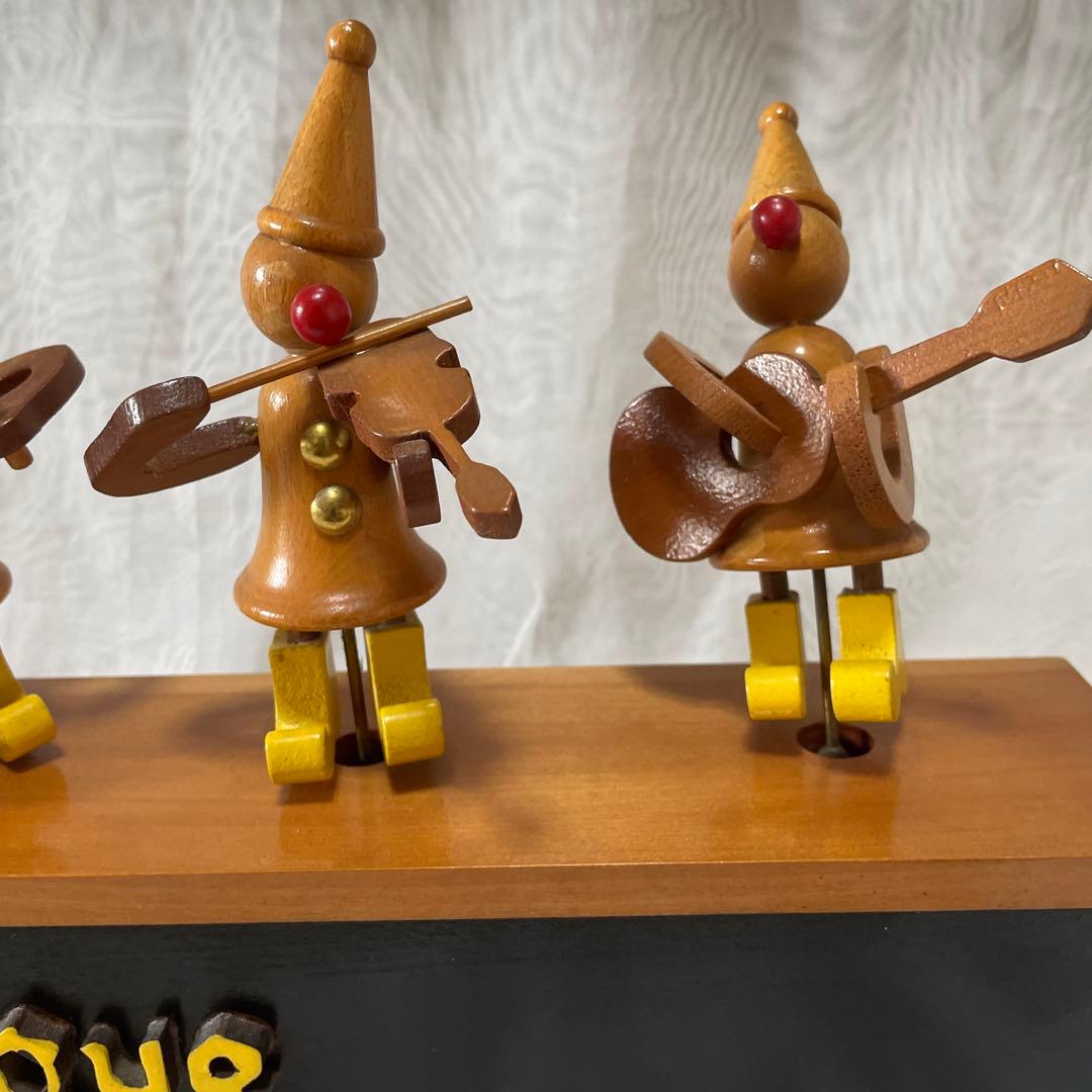 美品　prologue カラクリ　ピエロ　オルゴール　木製　置物　インテリア