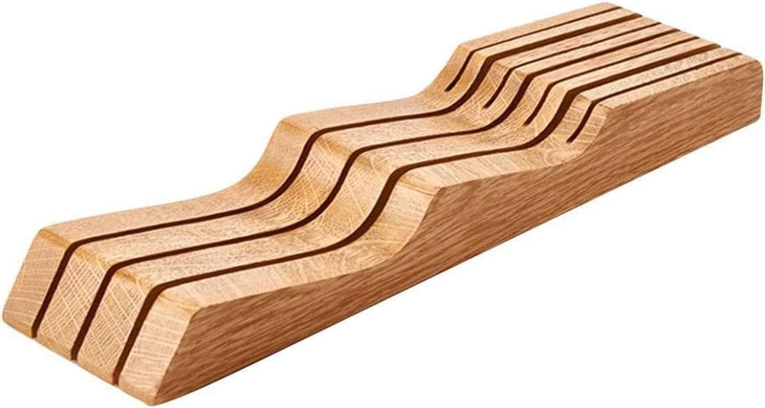 【滑り止め付き】 7本用包丁立て 木製 キッチン収納