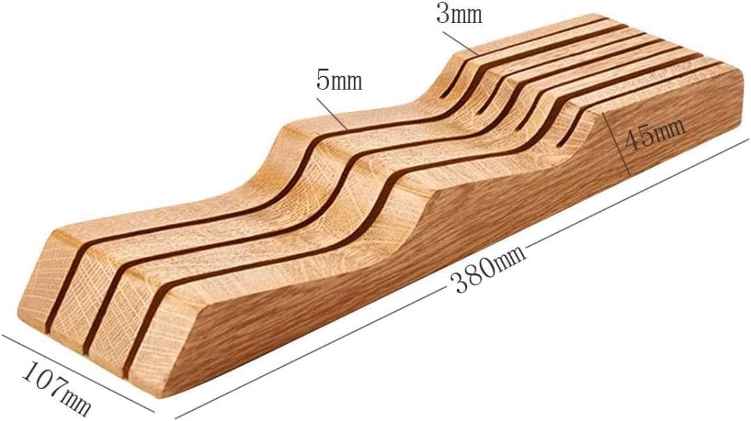【滑り止め付き】 7本用包丁立て 木製 キッチン収納