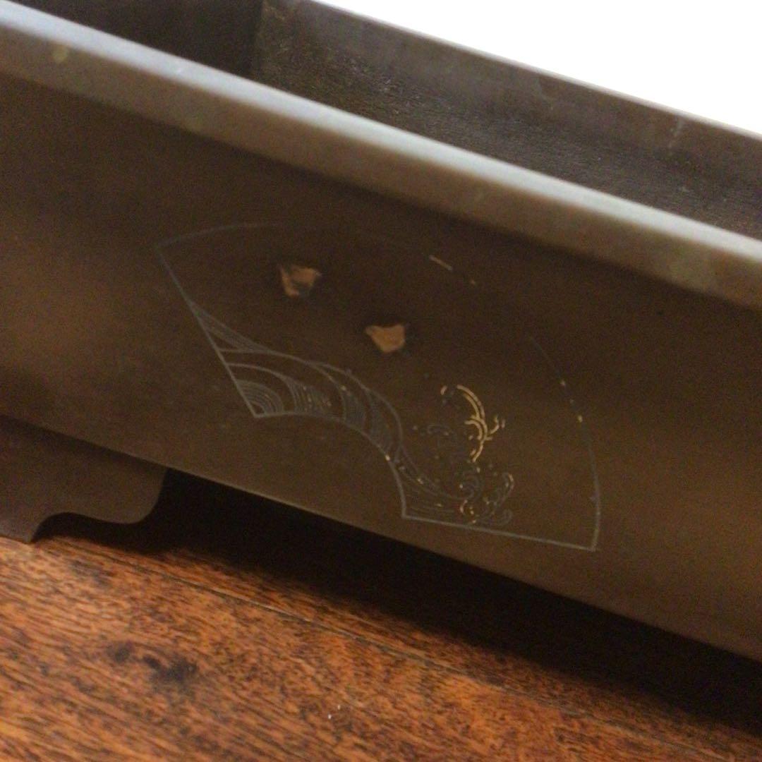 水盤　真鍮　花器　華道具　いけばな　双獣耳　時代物　骨董品　工芸品