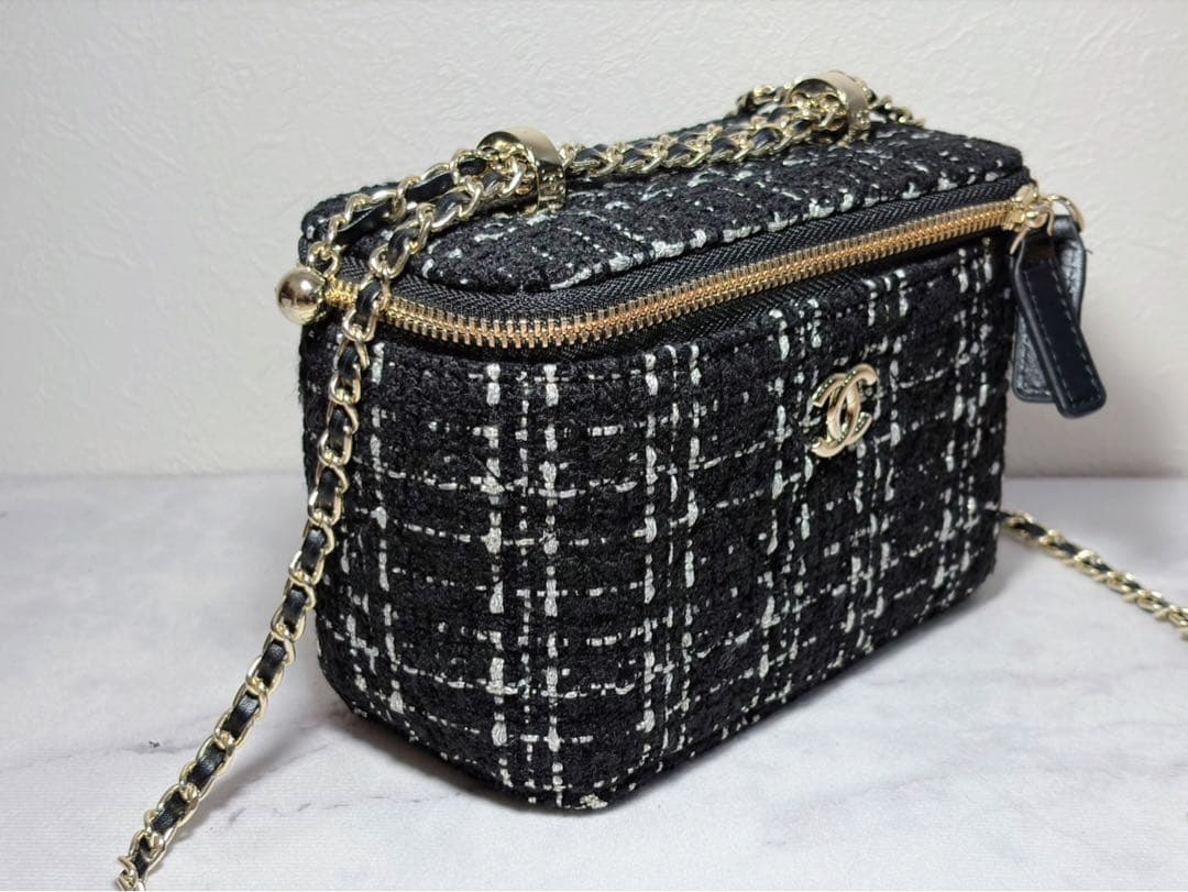CHANEL シャネル ノベルティ チェーン ショルダーバッグ ツイード