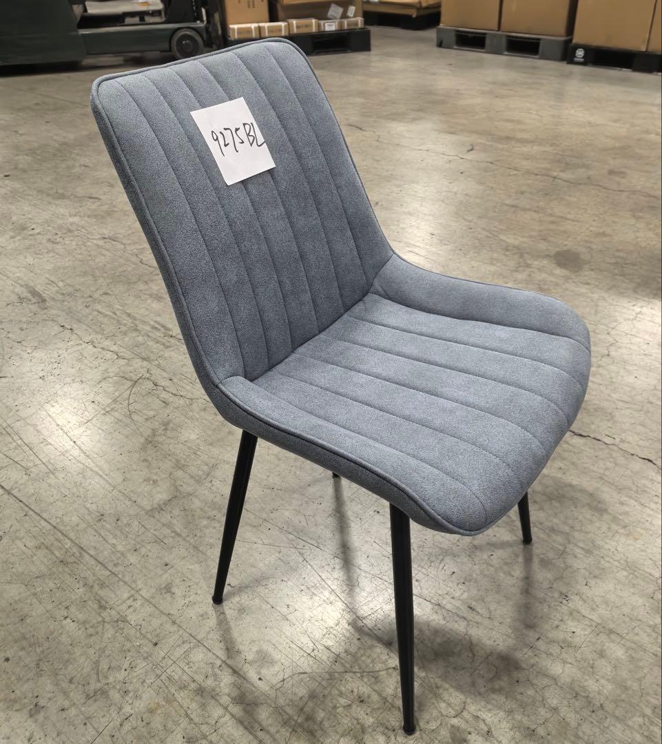 ダイニングチェア　反毛皮　疲れにくい おしゃれ 北欧風ブルーグレー 2脚セット