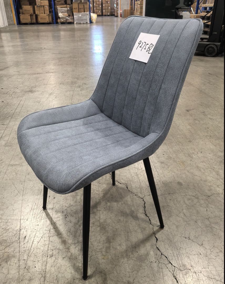 ダイニングチェア　反毛皮　疲れにくい おしゃれ 北欧風ブルーグレー 2脚セット