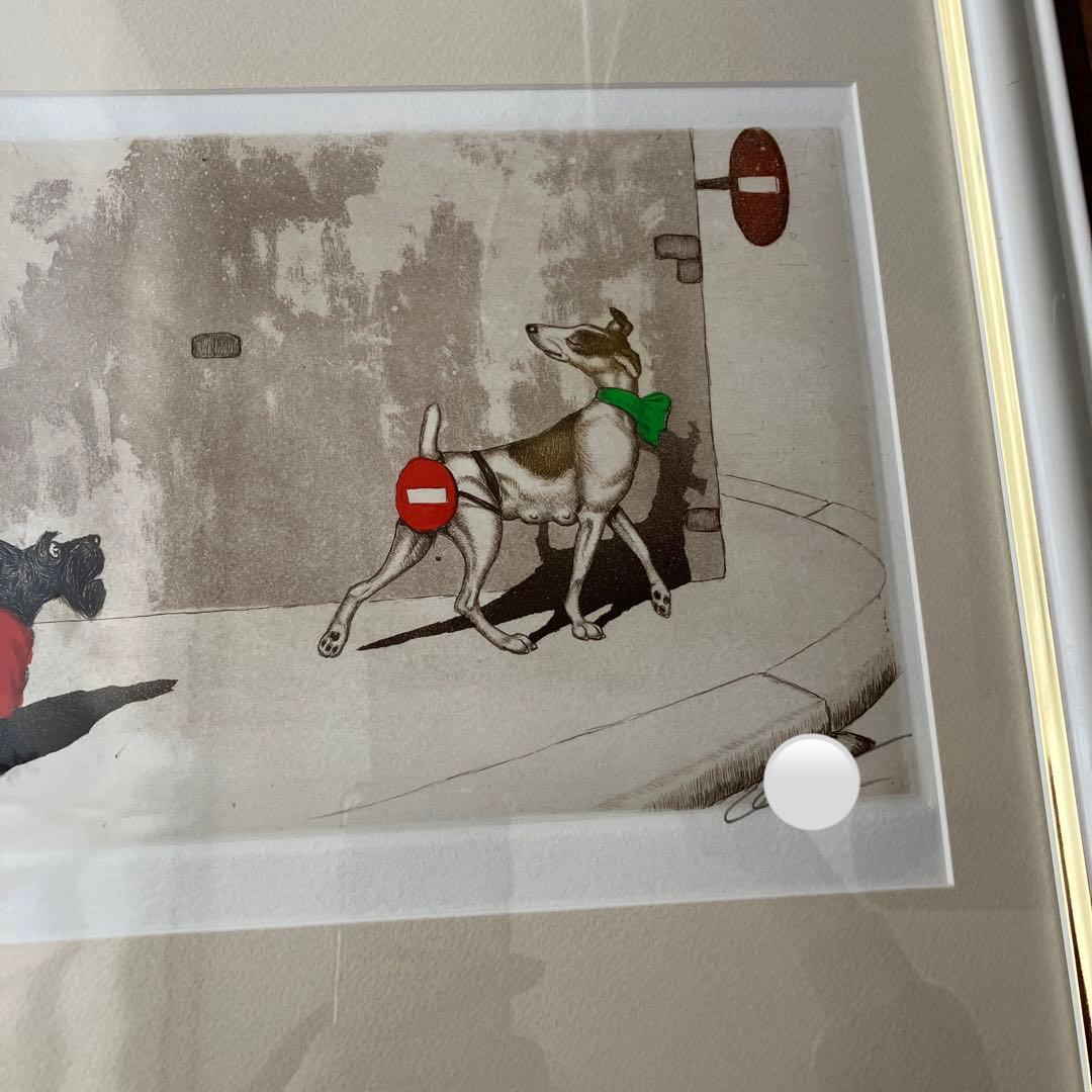 ボリス・オクライン本人サインあり美品銅版画エッチング