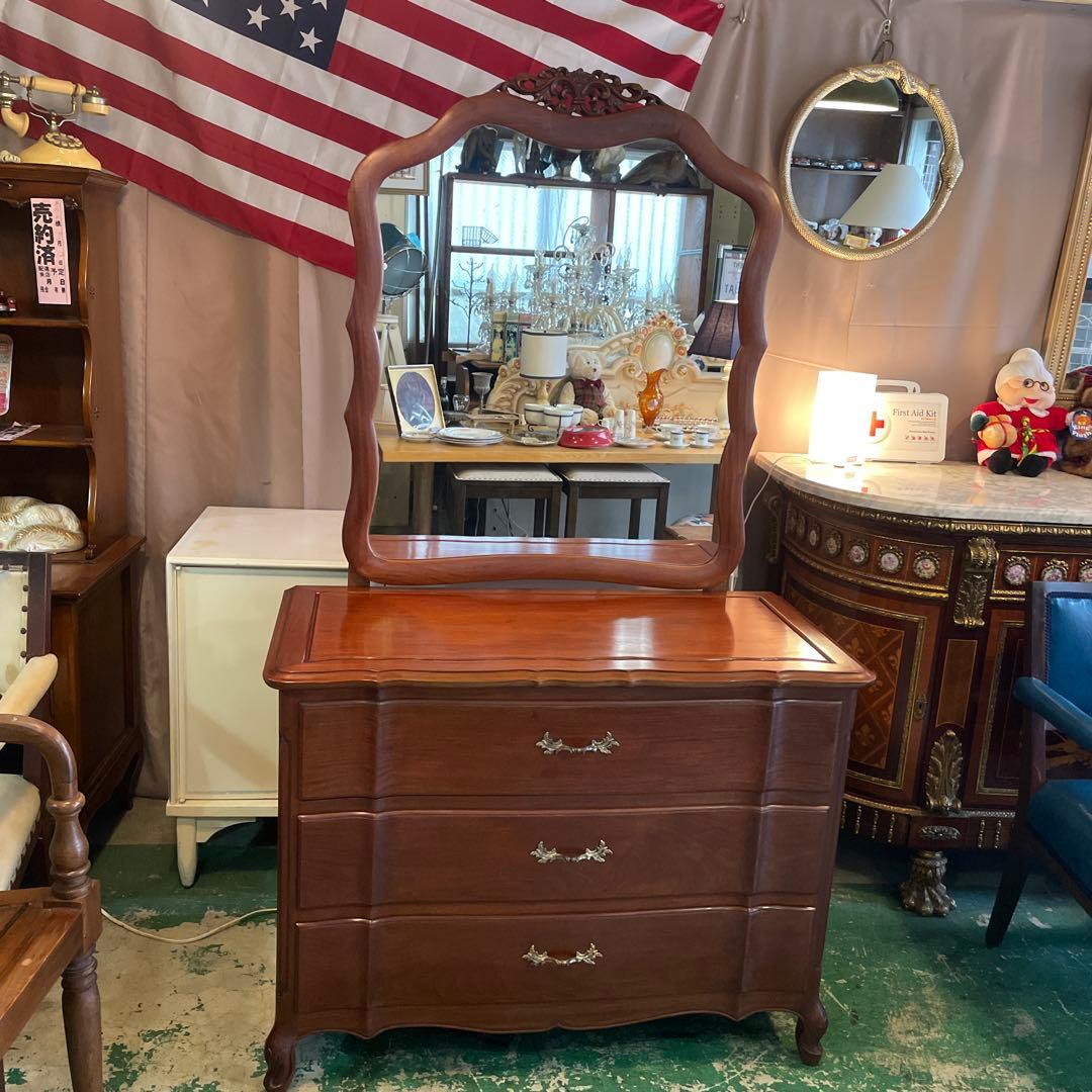 アンティーク・マホガニー・ミラーチェスト