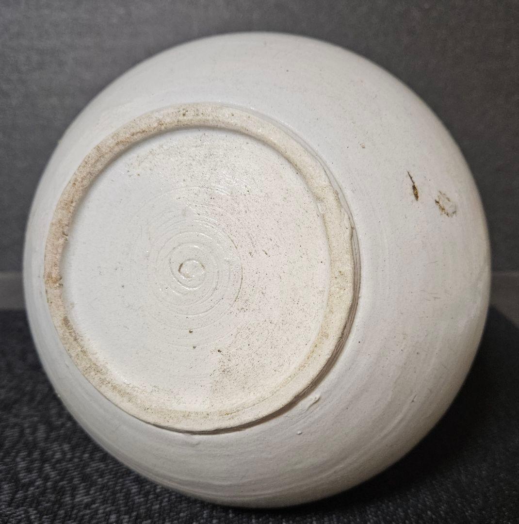 李氏朝鮮時代　朝鮮古美術　朝鮮古陶磁器　李朝白磁　高さ　28.2cm 広口　大壺