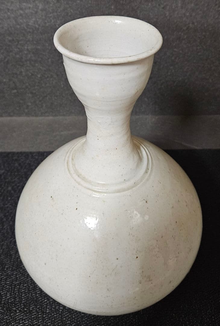 李氏朝鮮時代　朝鮮古美術　朝鮮古陶磁器　李朝白磁　高さ　28.2cm 広口　大壺