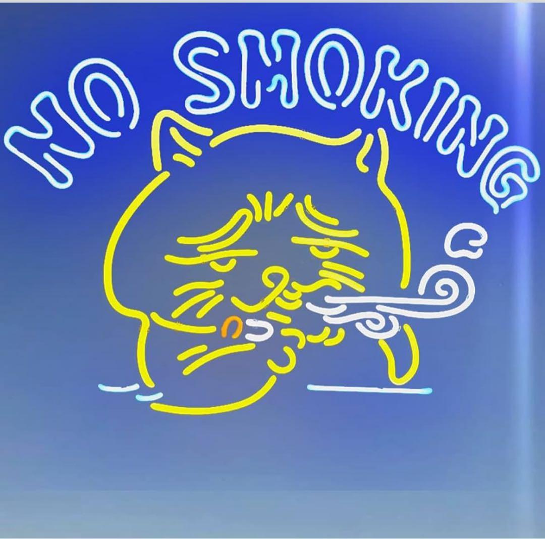 オリジナル　ネオン管 NO SMOKING 猫 キャラクター 看板　オーダー