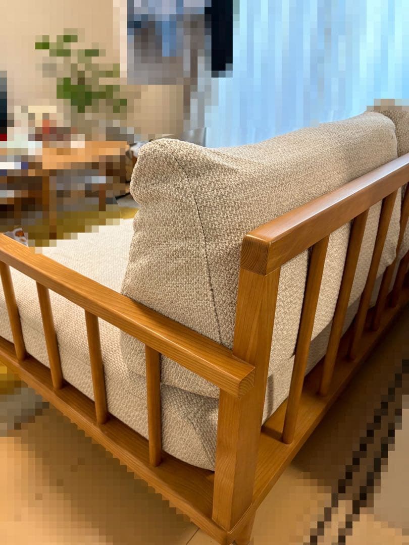 人気アイテム　unico SIAL　3人掛けソファ　カバーリング　ナチュラル