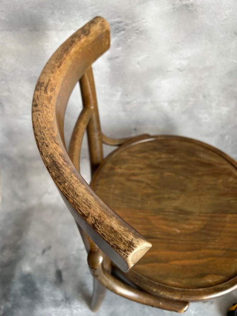 【希少】アンティーク ベントウッドチェア 曲げ木 椅子 カフェチェア チェコ製風