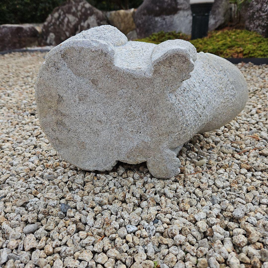 めい 御影石 カエル 約30cm 12Kg