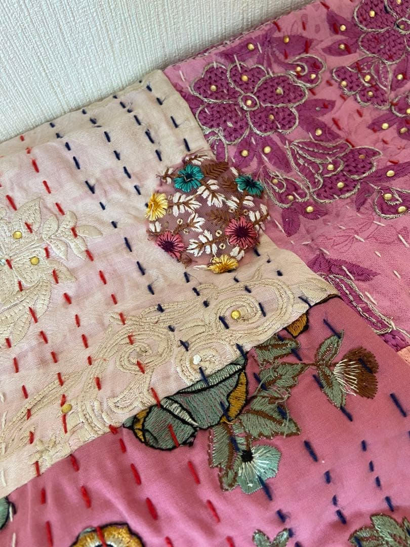 少し訳ありのため特価！カンバディアキルト　ピンク