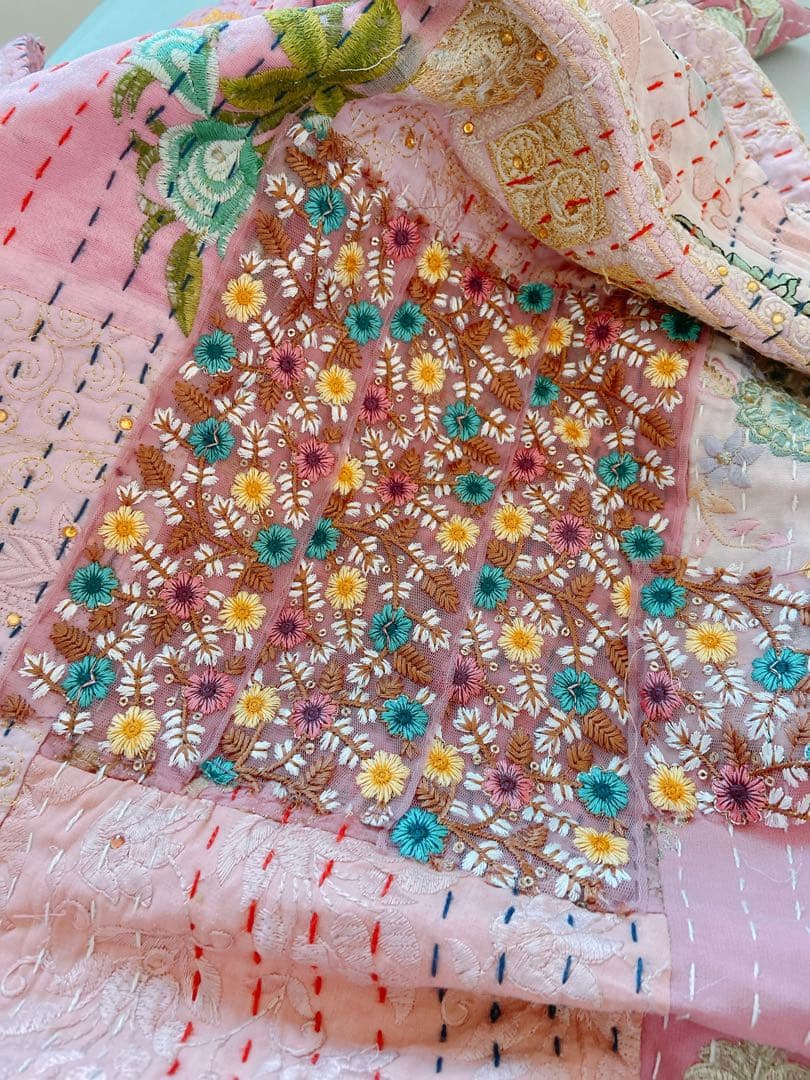 少し訳ありのため特価！カンバディアキルト　ピンク