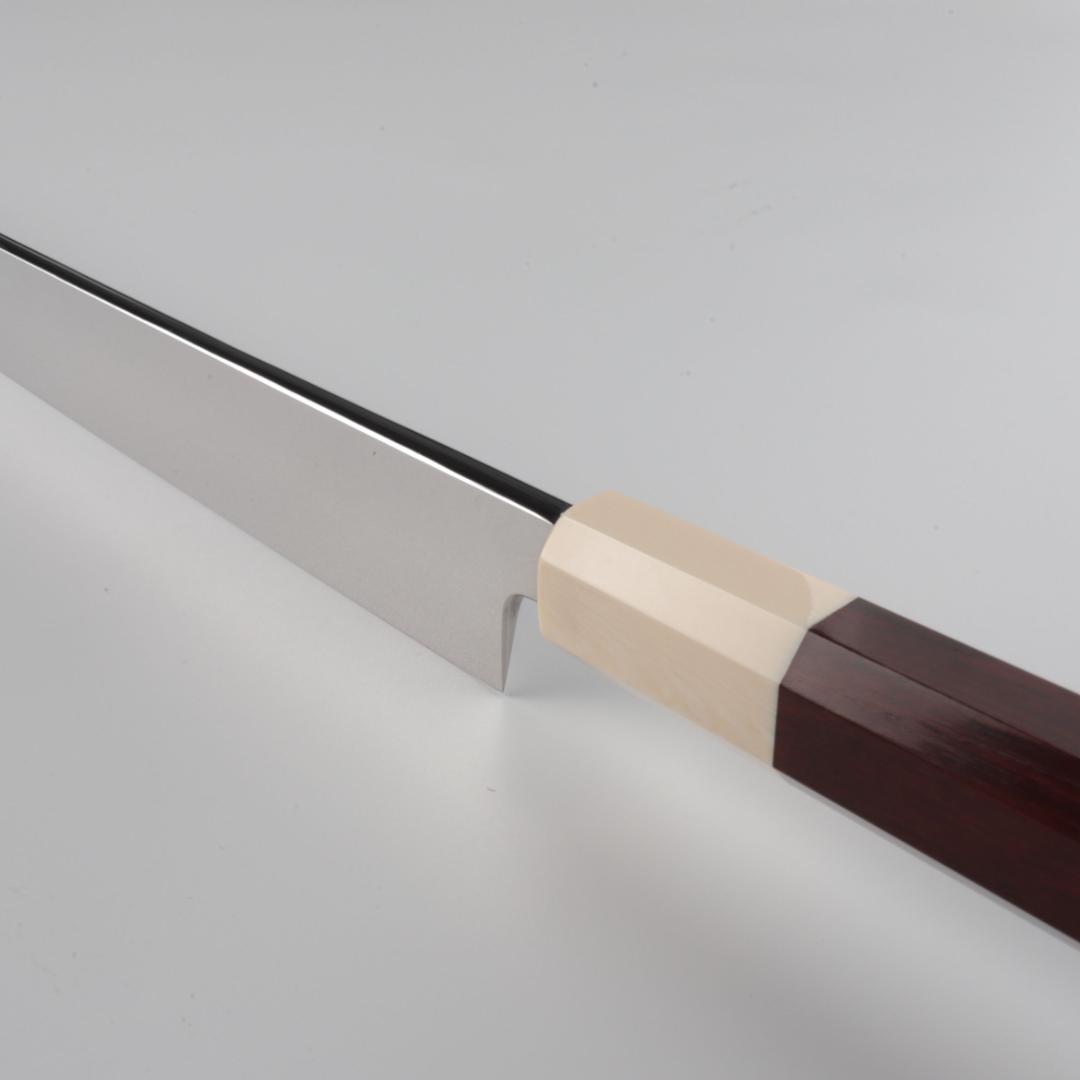梵静刃物マグロ包丁刃渡700mm鏡面仕上げ 刺身包丁反りスネークウッド柄 鞘付き
