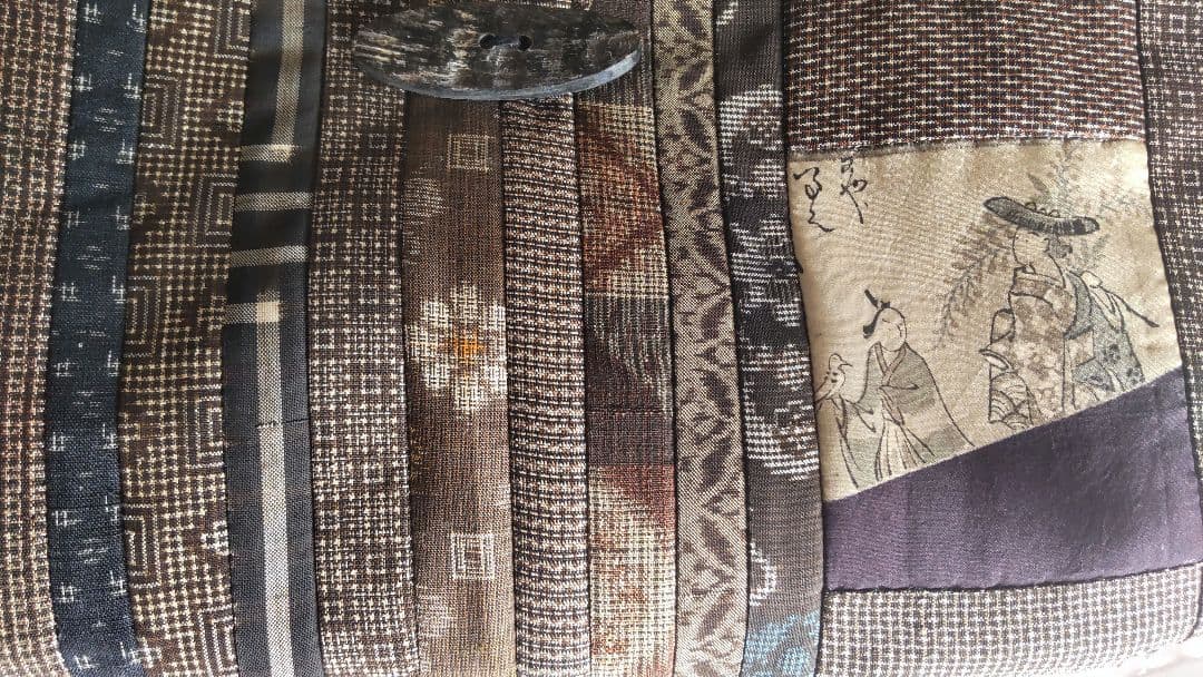 古布 大島紬 縮緬 パッチワークトートバッグ ハンドメイド 手作り 襤褸