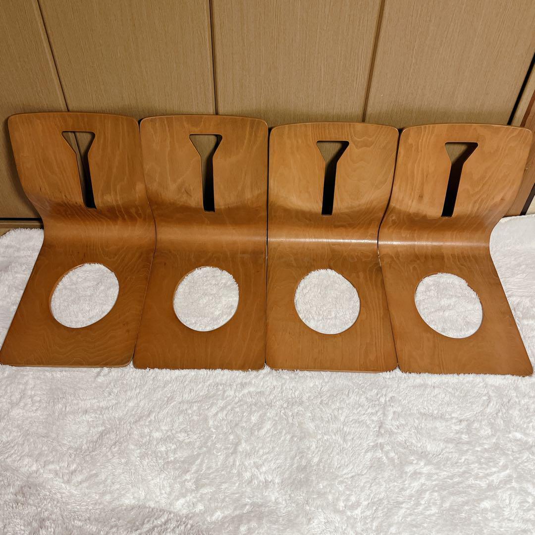 木製座椅子　板　4脚セット　曲げ木　おしゃれ　デザイン