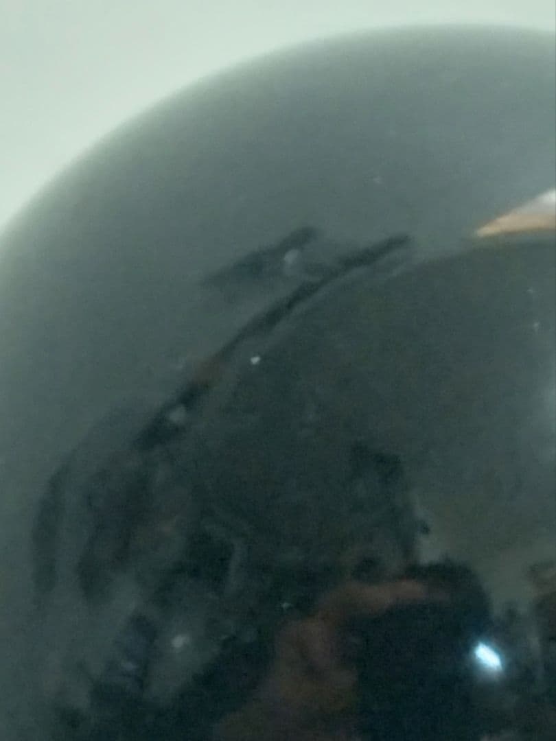 モリオン(黒水晶)丸玉52mm239g台座付き