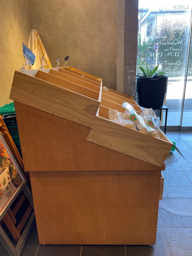 【最終値下げ】オーダー品　野菜ラック木製 　陳列棚　引取り限定