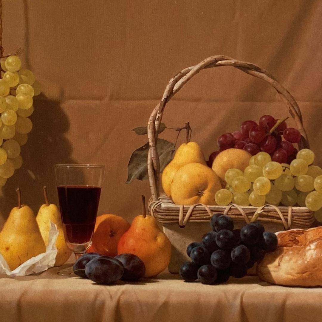 森本草介、【果物たちの宴】、希少な画集より、新品額装付、マット額装付き