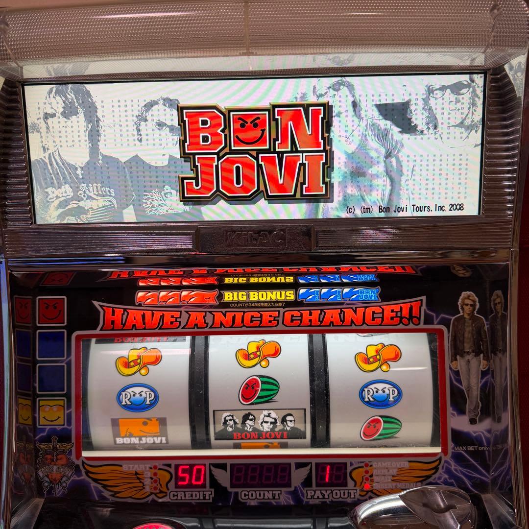 希少台/北電子 ボンジョビBON JOVI コイン不要機付 動作OK 群馬
