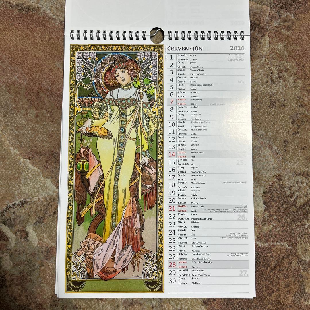 値下げ！！ アルフォンス・ミュシャ 2026年カレンダー - メルカリ