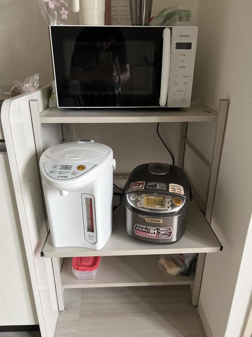 タンスのゲン レンジラック 幅60cm 大型レンジ対応 高さ88cm スライド*