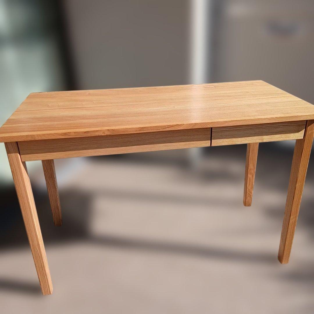 木製シンプルデスク 引き出し付き