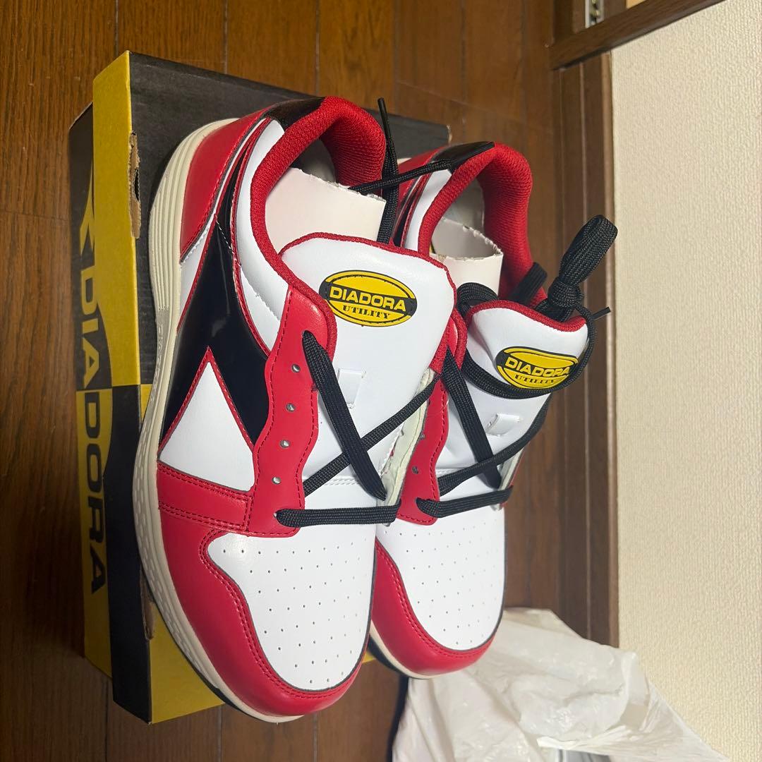 DIADORA 安全靴 ホワイト/レッド/ブラック