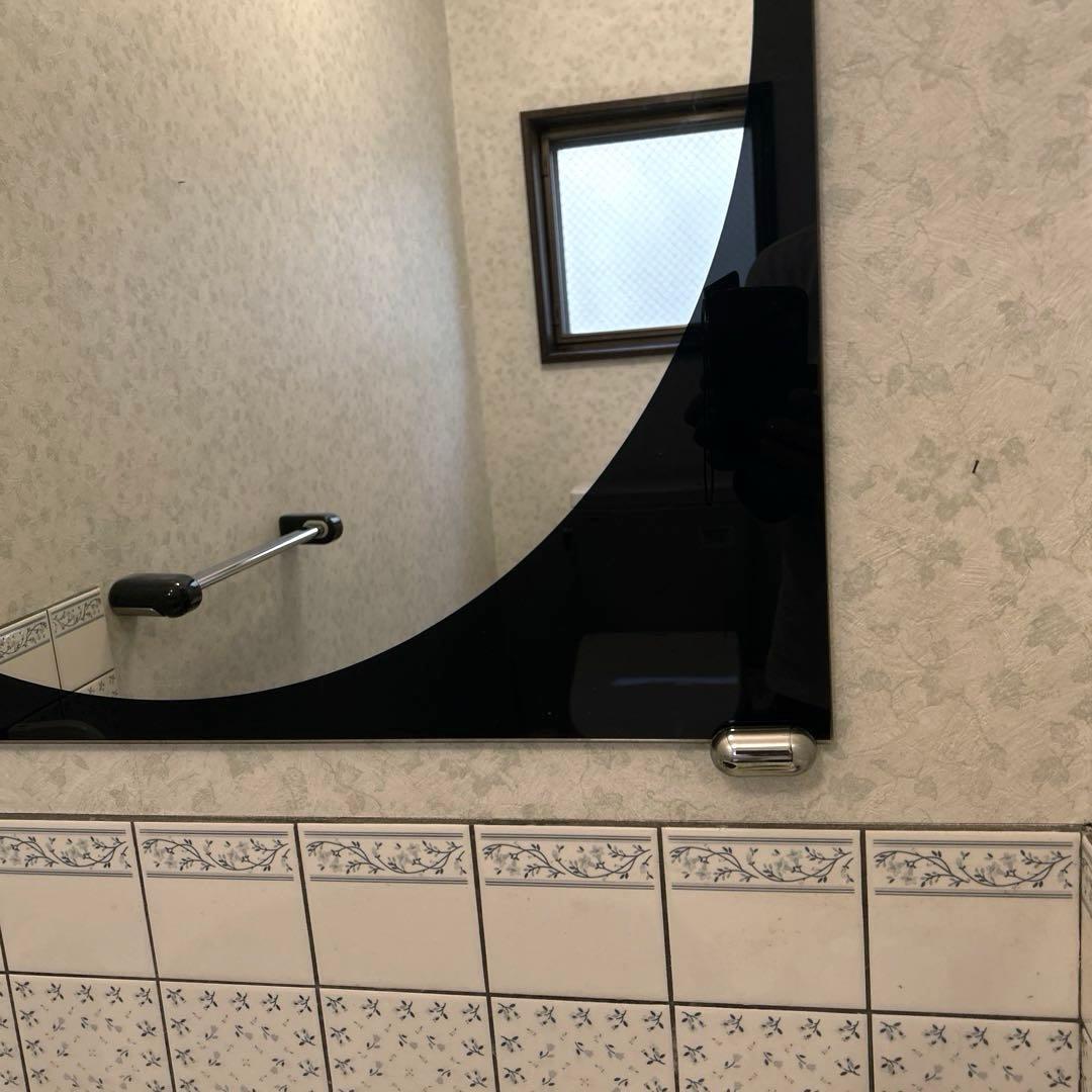 TOTO 耐食鏡　壁掛け鏡　化粧鏡　鏡　ミラー　角形　レトロ　70×70cm