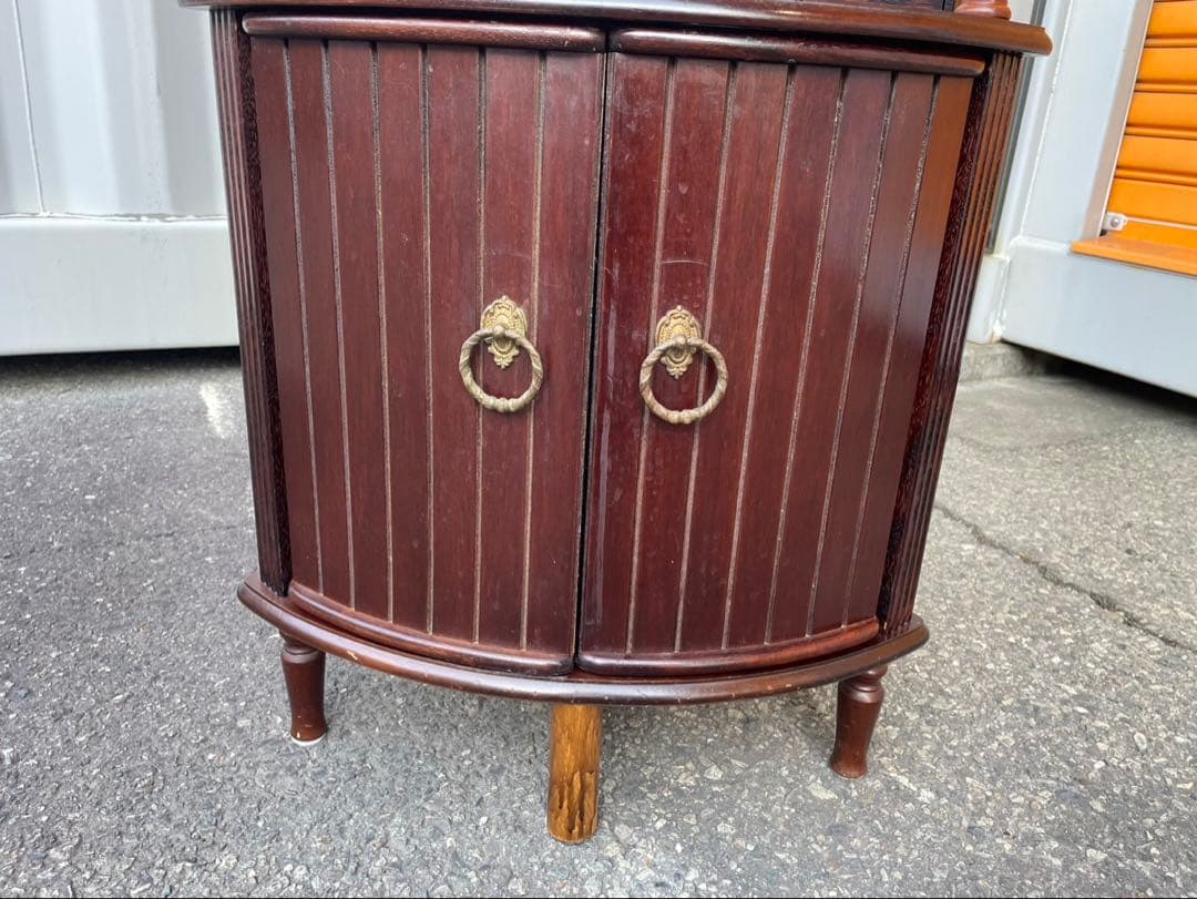 ダークブラウン コーナーキャビネット