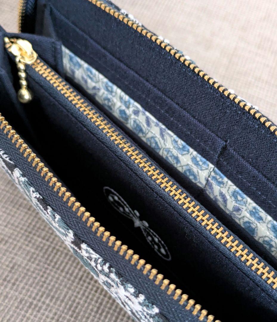 ミナペルホネン celebrate 長財布 ハンドメイド ダークネイビー - メルカリ