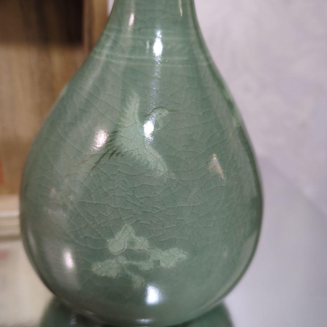 希少】申相浩 青磁花瓶 韓国人間国宝 釜谷陶房 花入 花器 共箱 新品