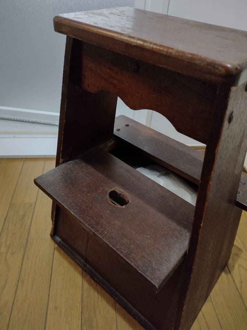 木製階段脚立 踏み台 2段 足場 ステップ台 収納付 小物入れ