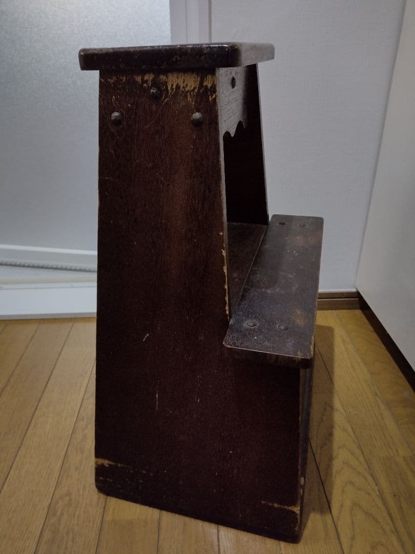 木製階段脚立 踏み台 2段 足場 ステップ台 収納付 小物入れ