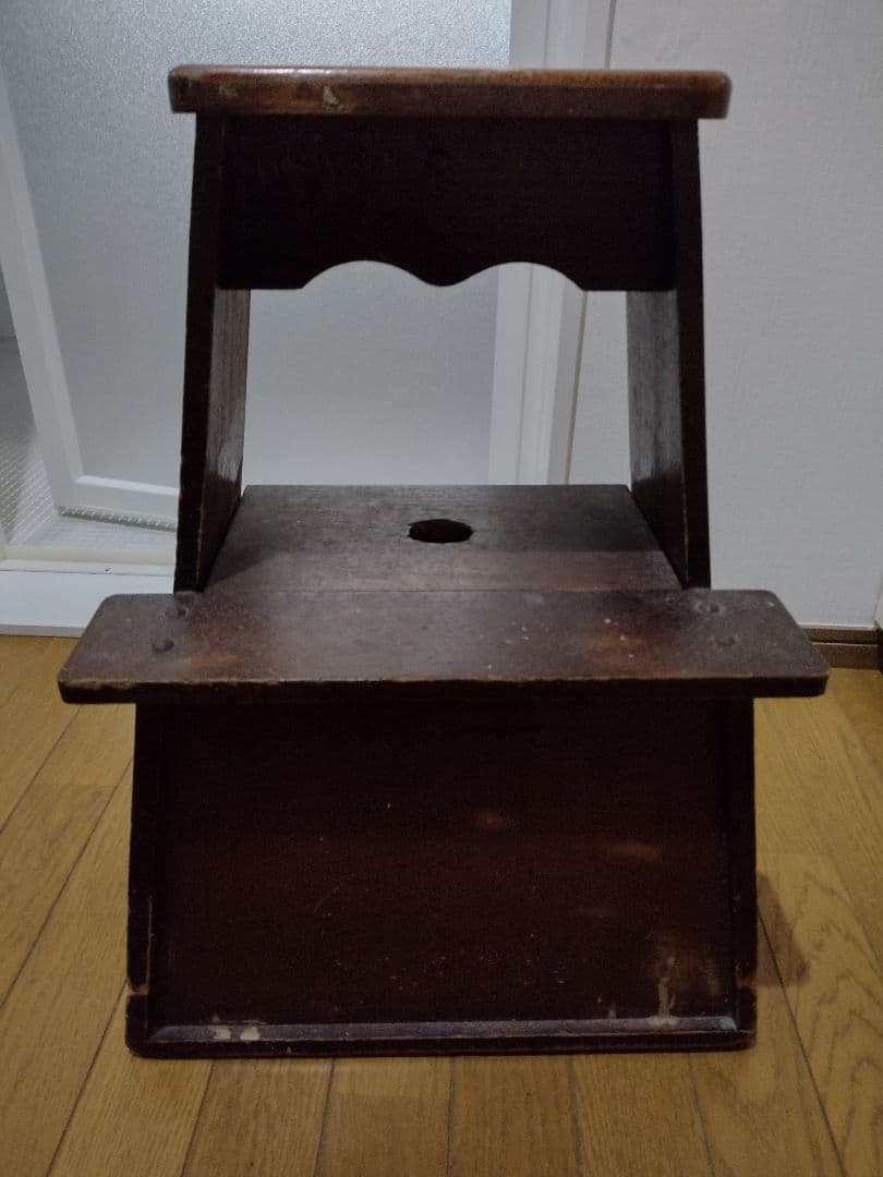 木製階段脚立 踏み台 2段 足場 ステップ台 収納付 小物入れ