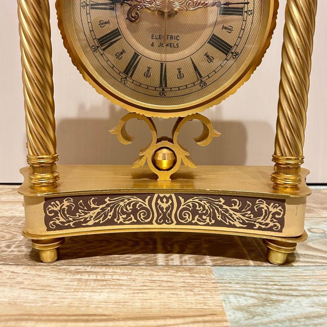 希少 日本美術時計 Nマーク 置き時計 ELECTRIC 4 JEWELS 金色 - メルカリ