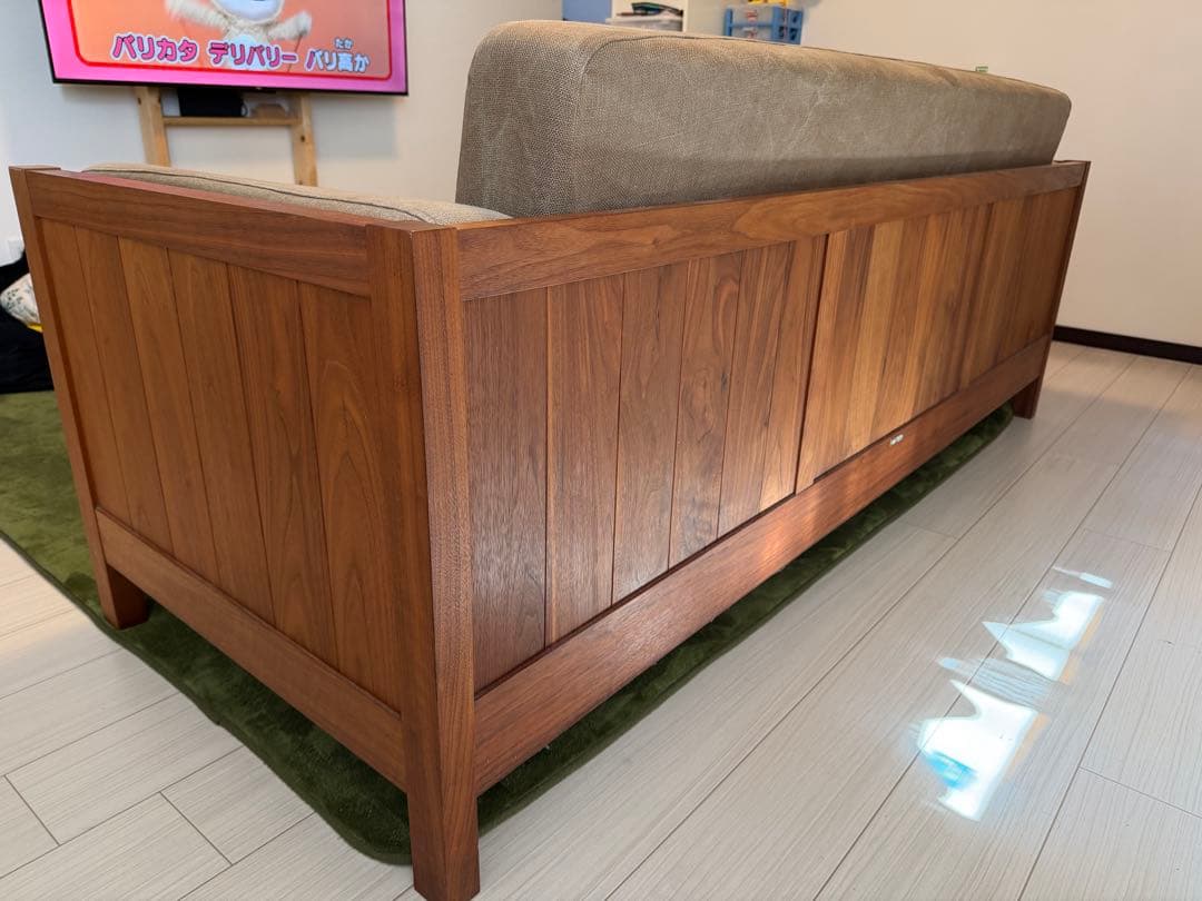 美品　北の住まい設計社　3人がけソファー　天然木　札幌から出品