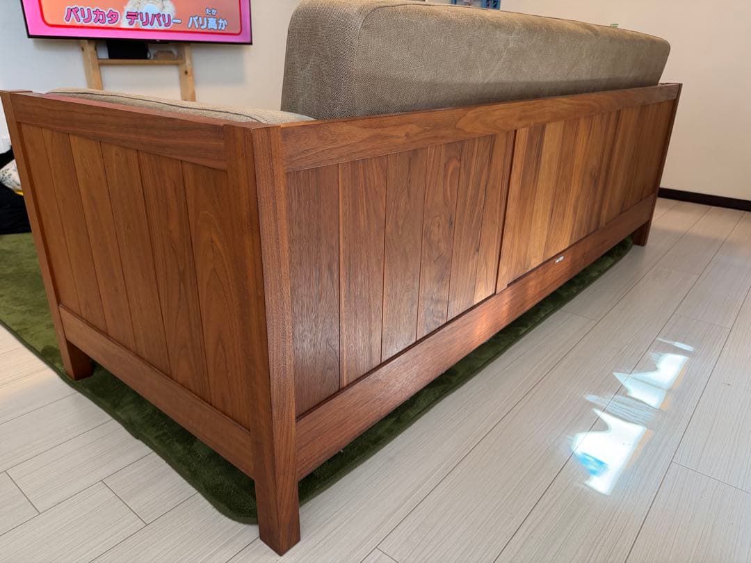 美品　北の住まい設計社　3人がけソファー　天然木　札幌から出品