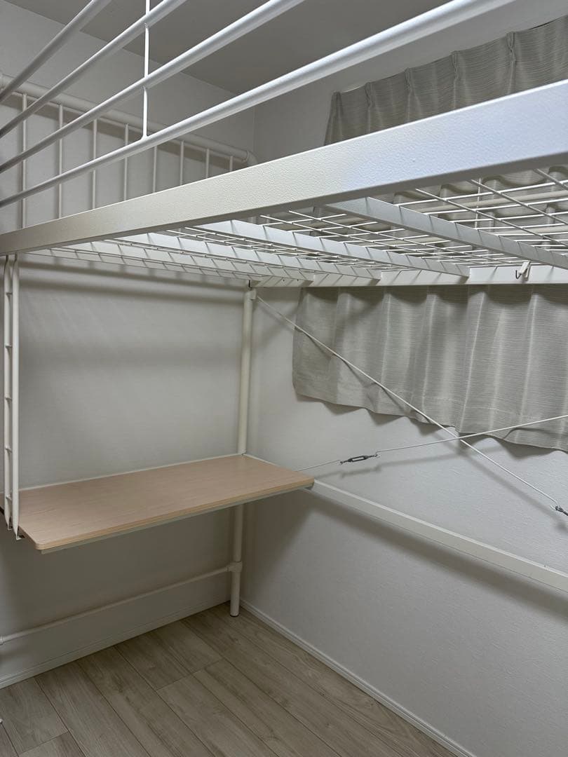 東京取引限定ロフトベッド 200cm高 ハイタイプ パシングルベッドデスク付き