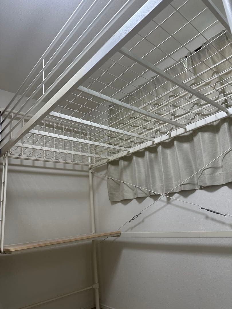 東京取引限定ロフトベッド 200cm高 ハイタイプ パシングルベッドデスク付き