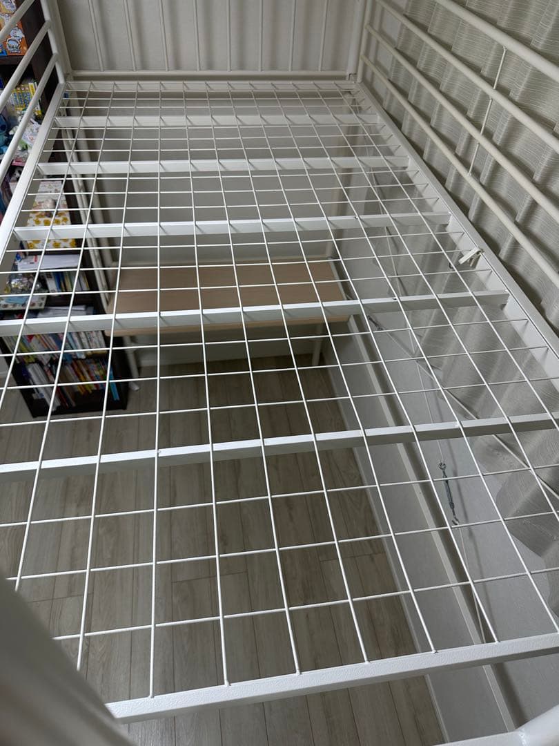 東京取引限定ロフトベッド 200cm高 ハイタイプ パシングルベッドデスク付き