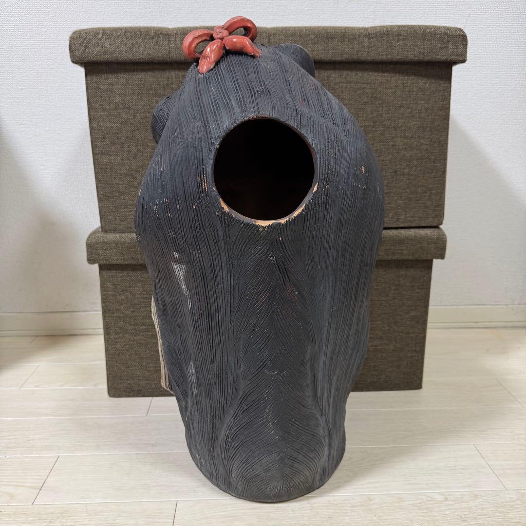 【縁起物】たぬき 置物 60cm 特大 女の子 メス 商売繁盛 夫婦円満 開運