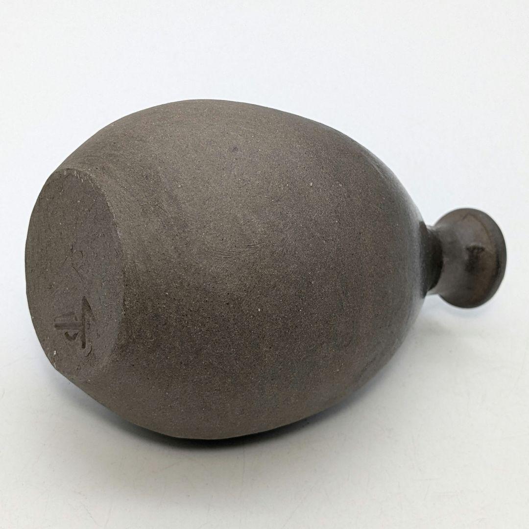 岡山県重要無形文化財 山本出 備前焼 銀彩徳利A 酒器 花器 一輪挿し花瓶 花入