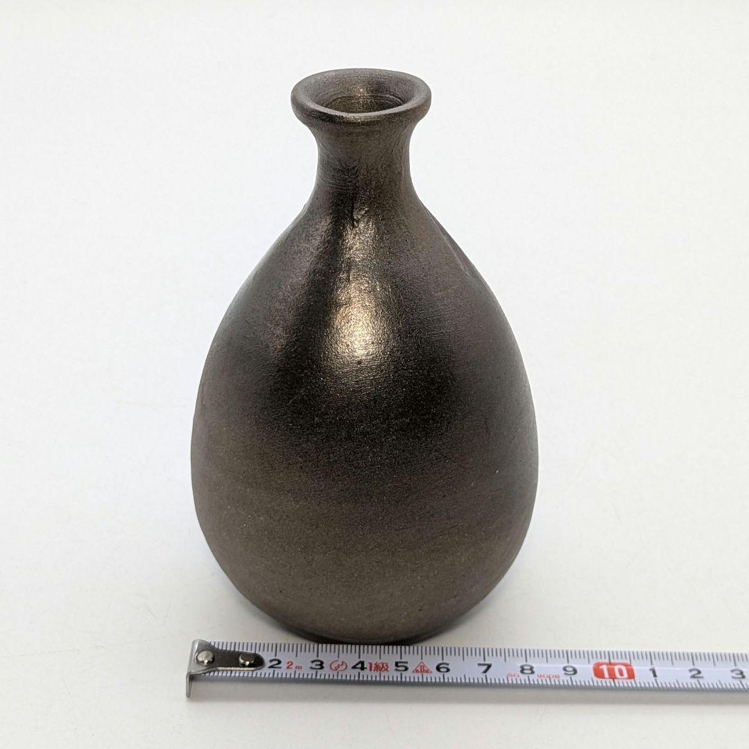 岡山県重要無形文化財 山本出 備前焼 銀彩徳利A 酒器 花器 一輪挿し花瓶 花入