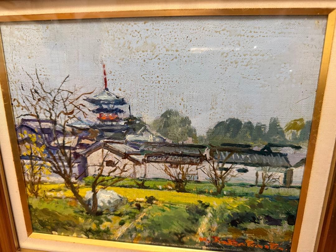 94.「奈良薬師寺」髙橋一善 油絵