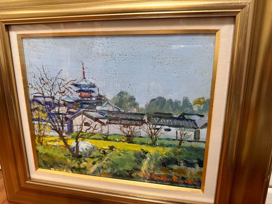 94.「奈良薬師寺」髙橋一善 油絵